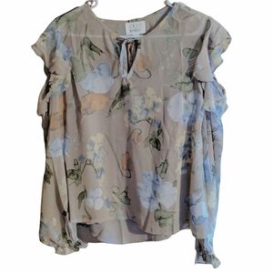 Lost & Wonder Sheer Cold Shoulder Top w/ Cami